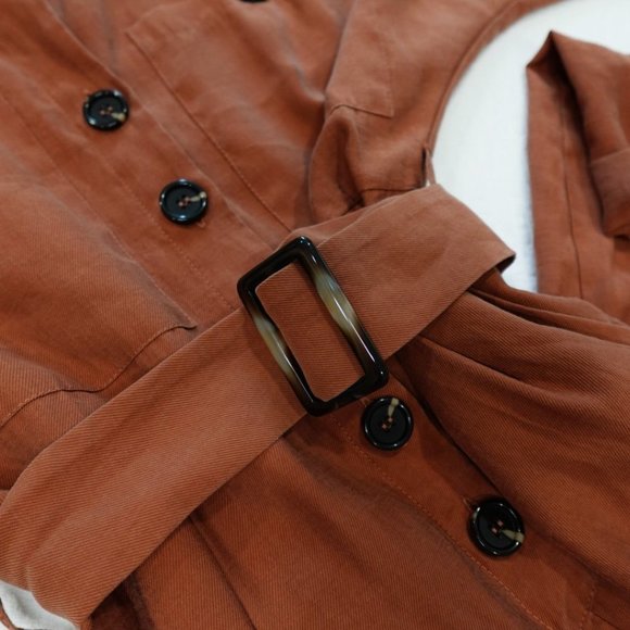 Women’s Topshop Button-Up Belted Boiler Jumpsuit - Picture 4 of 5